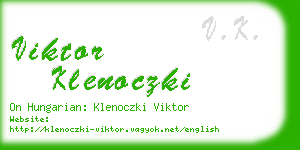 viktor klenoczki business card